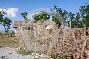 Fishing nets on the fence