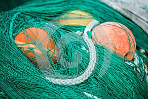 Fishing nets and floats