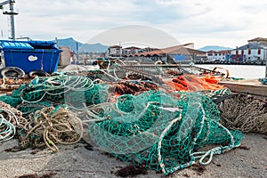 Fishing nets on the port of Saint Jean de Luz in France