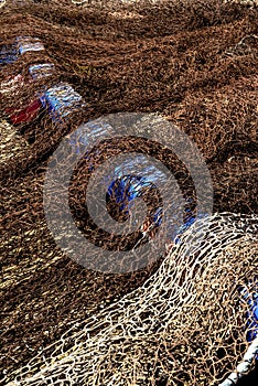 Fishing nets resting on the boat