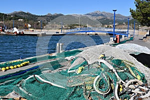 Fishing nets and tackle in port of Andratx