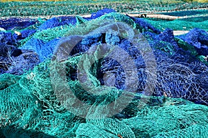 Fishing nets and tackle in port of Andratx