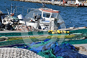 Fishing nets and tackle in port of Andratx