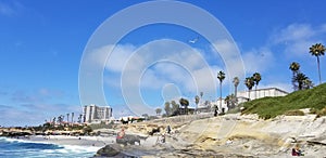 Fishing at the Pacific Ocean La Jolla California