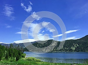 Fishing in mountain lake in Colorado