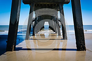 The fishing pier and Atlantic Ocean at Tybee Island, Georgia.