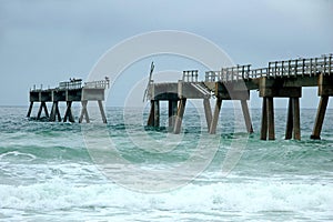 Fishing pier damage from hurricane