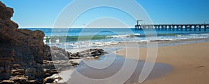 Fishing pier at Gaviota Beach on the central coast of California USA