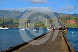 A fishing pier offers beautiful scenery