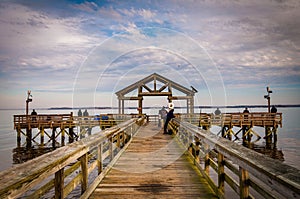 Fishing pier on the Potomac River in Leesylvania State Park, Virginia.