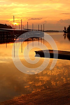 Fishing pier at sunset