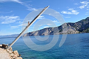 Fishing platform in the Mediterranean coast