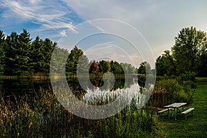 Fishing pond at Alum Creek in Central Ohio