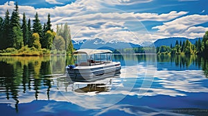fishing pontoon boat lake