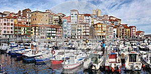 Fishing port of Bermeo on a sunny day. Basque Country, Spain