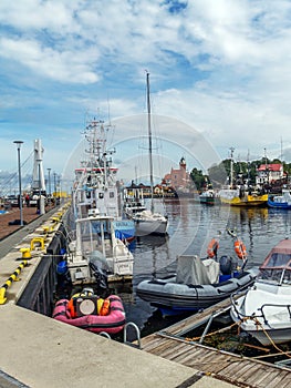 Fishing port in Ustka, Poland photo