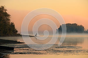 Fishing on a quiet morning on the Biya River