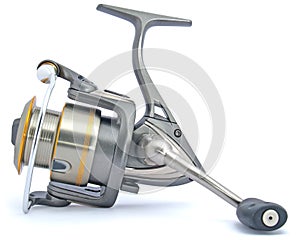 Fishing reel grey with gold
