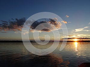 Sunset over the river