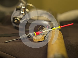 Fishing rod, bobber and sinker