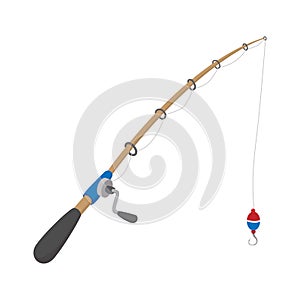 Fishing rod cartoon icon