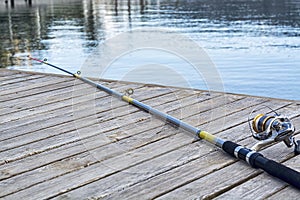 Fishing rod. Closeup shot.