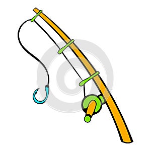 Fishing rod icon, icon cartoon