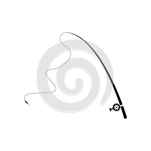 Fishing rod icon isolated on white background