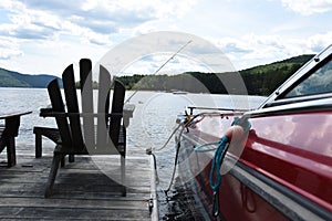 Fishing rod at a lake in the USA