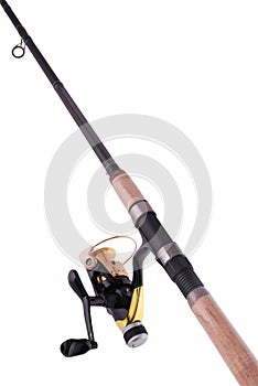 Fishing rod, reel (Clipping path)