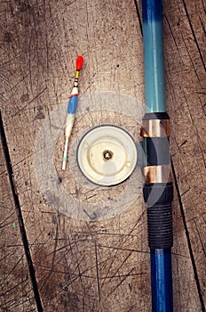 Fishing rod with reel, a float