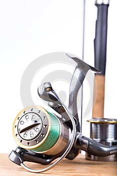 Fishing rod and reel with line