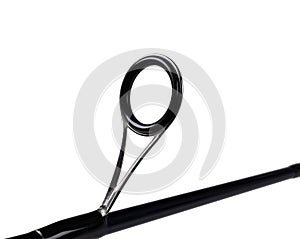 Fishing rod spinning ring with close-up. Fishing rod. Rod rings isolated on white background with clipping path .Fishing tackle. F