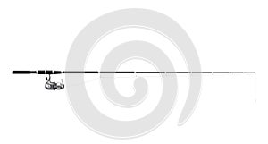 Fishing rod spinning on white background. 3d rendering