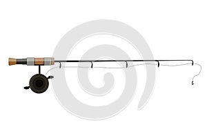 Fishing rod spinning on a white background vector illustration