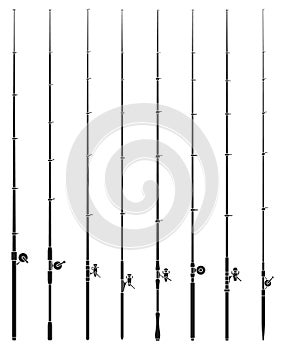 Fishing rod vector black set icon. Vector illustration float of bobber on white background. Isolated black set icon