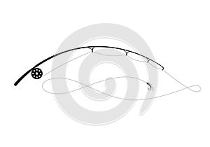 Fishing rod, vector