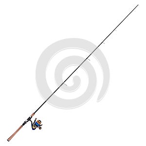 Fishing rod vector flat illustration