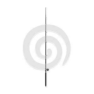 Fishing rod vector icon.Black vector icon isolated on white background fishing rod.