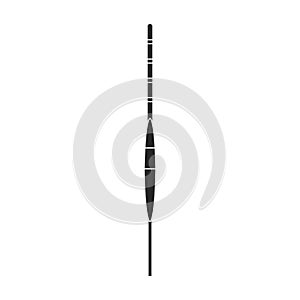 Fishing rod vector icon.Black vector icon isolated on white background fishing rod.