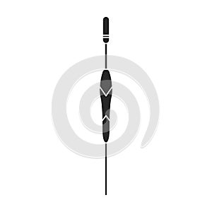 Fishing rod vector icon.Black vector icon isolated on white background fishing rod.