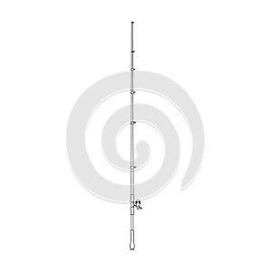 Fishing rod vector icon.Outline vector icon isolated on white background fishing rod.