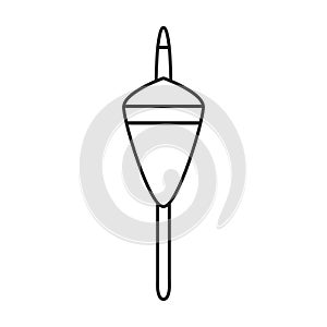 Fishing rod vector icon.Outline vector icon isolated on white background fishing rod.