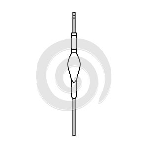 Fishing rod vector icon.Outline vector icon isolated on white background fishing rod.