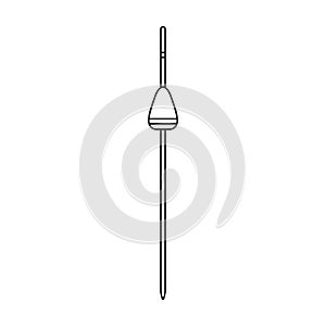 Fishing rod vector icon.Outline vector icon isolated on white background fishing rod.