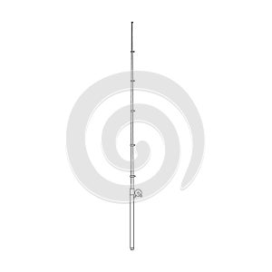 Fishing rod vector icon.Outline vector icon isolated on white background fishing rod.