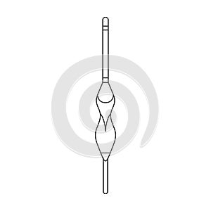 Fishing rod vector icon.Outline vector icon isolated on white background fishing rod.