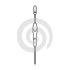 Fishing rod vector icon.Outline vector icon isolated on white background fishing rod.