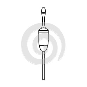 Fishing rod vector icon.Outline vector icon isolated on white background fishing rod.