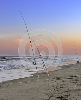 Fishing rods on Cutter Banks, NC